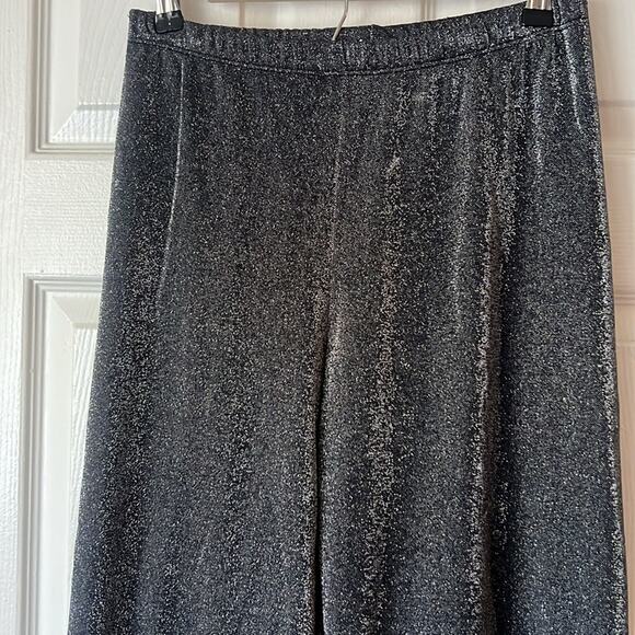 Maria Gabrielle Vintage Black Silver Sparkle Pants size medium - Picture 2 of 5